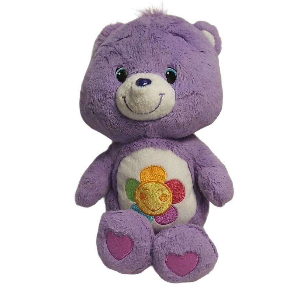 Care Bears Purple Harmony Bear 12" Plush Flower Soft Stuffed Animal Hasbro 2012